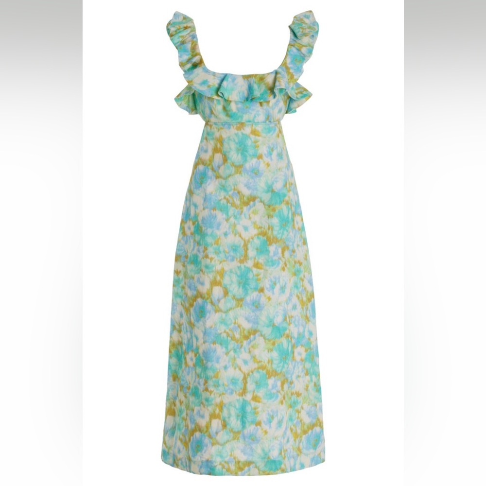 Zimmerman High Tide Frilled Midi Dress